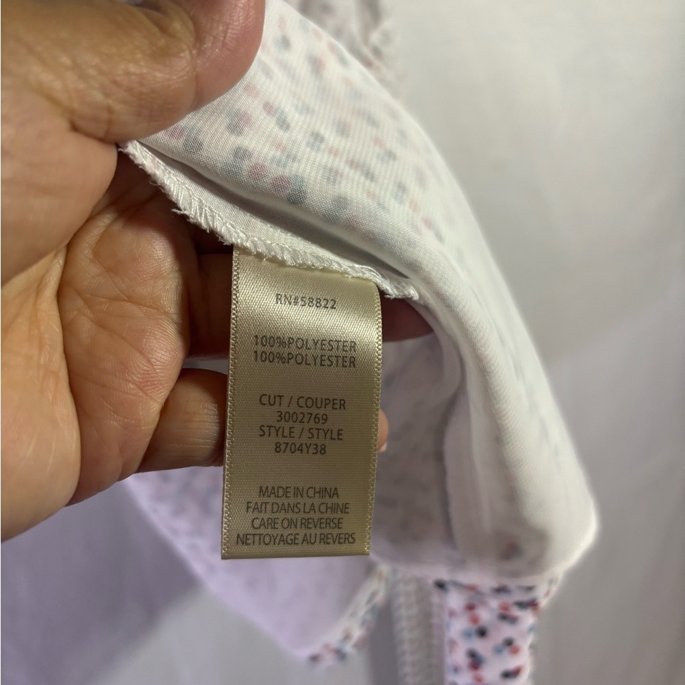 Max Studio White Floral Wrap Blouse - Picture 5 of 6